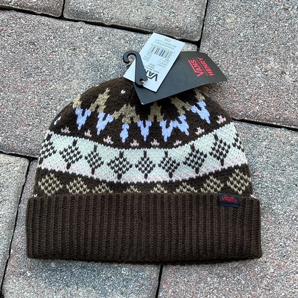 Vans VANS Jucti Brown Ornament Beanie Skateboarding Hat Women Men VN0A5KIR3N1 - Picture 5 of 16